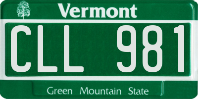 VT license plate CLL981