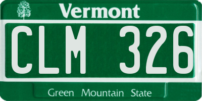 VT license plate CLM326