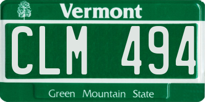 VT license plate CLM494