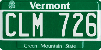 VT license plate CLM726