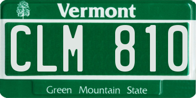 VT license plate CLM810