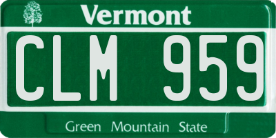 VT license plate CLM959