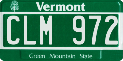 VT license plate CLM972