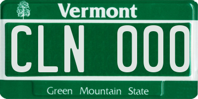VT license plate CLN000
