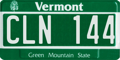VT license plate CLN144