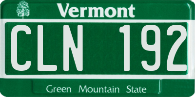 VT license plate CLN192