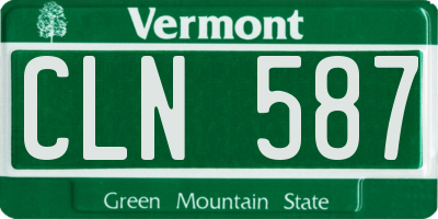 VT license plate CLN587