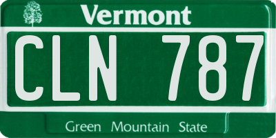 VT license plate CLN787