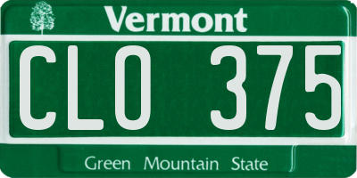 VT license plate CLO375