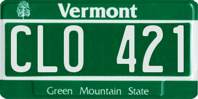 VT license plate CLO421