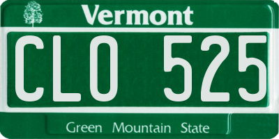 VT license plate CLO525