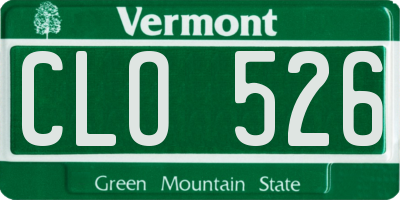 VT license plate CLO526