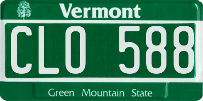 VT license plate CLO588