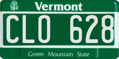 VT license plate CLO628