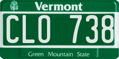 VT license plate CLO738