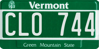 VT license plate CLO744