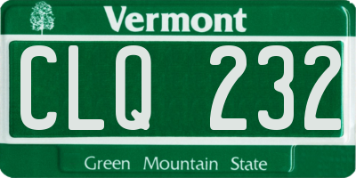 VT license plate CLQ232