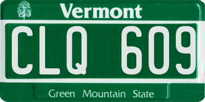 VT license plate CLQ609