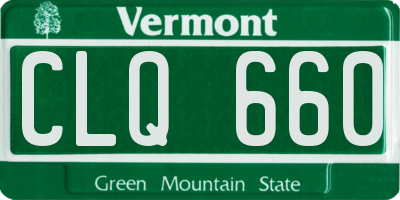 VT license plate CLQ660