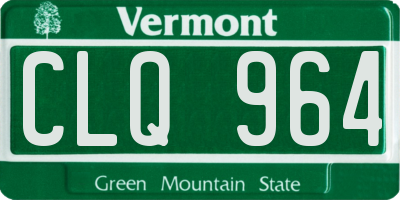 VT license plate CLQ964