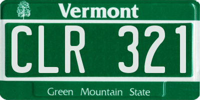 VT license plate CLR321