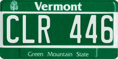 VT license plate CLR446