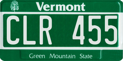 VT license plate CLR455