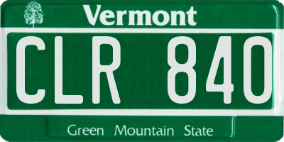 VT license plate CLR840