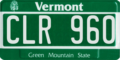 VT license plate CLR960