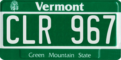 VT license plate CLR967