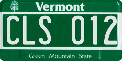 VT license plate CLS012