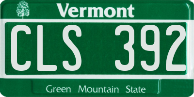 VT license plate CLS392