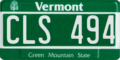 VT license plate CLS494