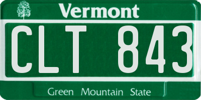 VT license plate CLT843