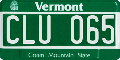 VT license plate CLU065