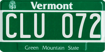 VT license plate CLU072