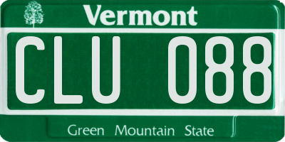 VT license plate CLU088