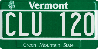 VT license plate CLU120