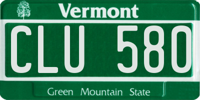 VT license plate CLU580