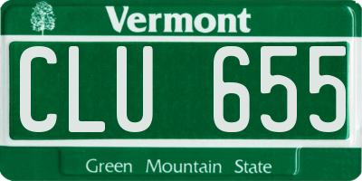 VT license plate CLU655