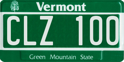 VT license plate CLZ100