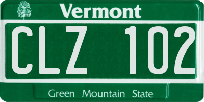 VT license plate CLZ102