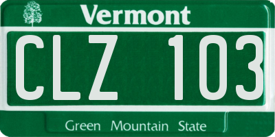 VT license plate CLZ103