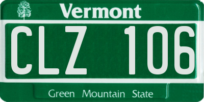VT license plate CLZ106