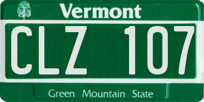 VT license plate CLZ107