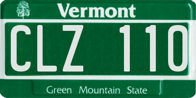 VT license plate CLZ110