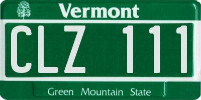 VT license plate CLZ111