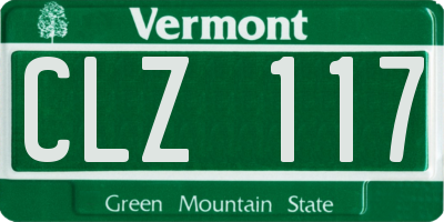 VT license plate CLZ117