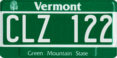 VT license plate CLZ122