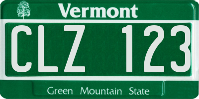 VT license plate CLZ123